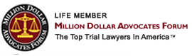 Logo Recognizing Dover Law Firm's affiliation with Million Dollar Advocates Forum Life Member