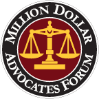 Logo Recognizing Dover Law Firm's affiliation with Million Dollar Advocates Forum